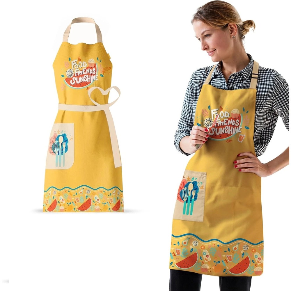 Waterproof Apron for Adults – Adjustable Fit with Deep Pockets, Stylish Cooking